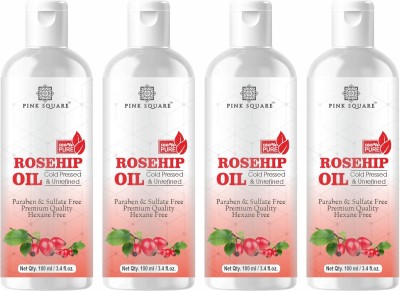 Pink Square Premium Rosehip Herbal Hair Oil ( Non-Sticky) - For Strong and Shiny Hair Combo Pack of 4 Bottle of 100ml (400ml) Hair Oil(400 ml)