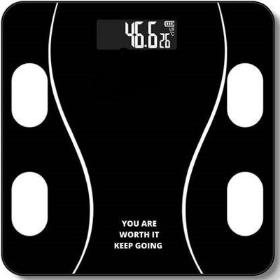 MAAUVTOR Digital Weight machine for Human body weight bathroom scale Fat Analyzer BMI Weighing Scale(Black Curve With Dot)