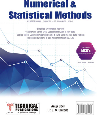 Numerical & Statistical Methods for SPPU 19 Course (TE - SEM V - MECH- 302041)(Paperback, Anup Goel, Dr. J. S. Chitode)