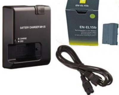 DIGICLIMBER Combo of MH-25 camera charger with EN-EL-15B battery rechargeable litium-Ion camera battery pack compatible with nikon camera battery charger Camera Battery Charger  Camera Battery Charger(Black)