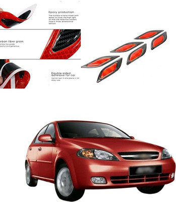 PRTEK Strong Reflective Stripe Stickers for Car 6Pcs 3D Fender Hood Bumper High-Intensity Night Visibility Reflective Decal Safety Warning Diamond Grade Carbon Fiber Universal T43 Car Reflector Light(Red, Black)