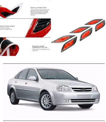 PRTEK Strong Reflective Stripe Stickers for Car 6Pcs 3D Fender Hood Bumper High-Intensity Night Visibility Reflective Decal Safety Warning Diamond Grade Carbon Fiber Universal T38 Car Reflector Light(Red, Black)