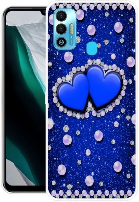 ROCKPRINT Back Cover for Tecno Spark 7t(Blue, White, Grip Case, Silicon, Pack of: 1)