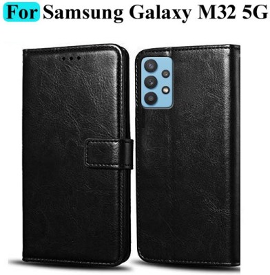 Mashgul Flip Cover for Samsung Galaxy M32 5G(Black, Shock Proof, Pack of: 1)