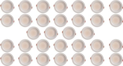 BENE Bene Amore Round Ceiling Light (White, 7w Pack of 32 Pcs) Recessed Ceiling Lamp(White)