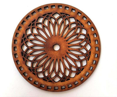 Gojeeva Round Wood Coaster Set(Pack of 6)