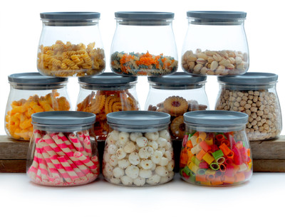 Flipkart SmartBuy Plastic Grocery Container  - 800 ml(Pack of 10, Grey)