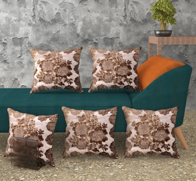EXOTICE Floral Cushions Cover(Pack of 5, 40 cm*40 cm, Brown)
