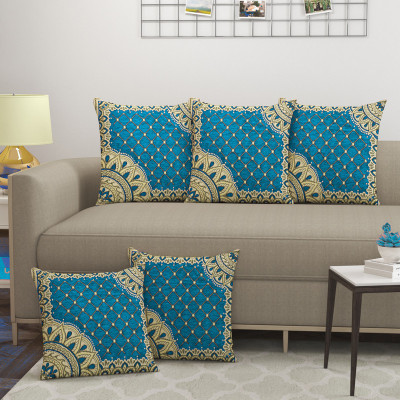 PM HOME DÉCOR Polyester Cushions Cover(40 cm*40 cm, Pack of 5, Light Blue)
