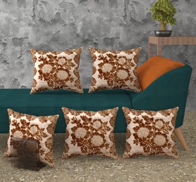 EXOTICE Floral Cushions Cover(Pack of 5, 40 cm*40 cm, Gold)