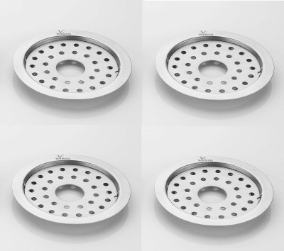 KYOTO Floor Stainless Steel Push Down Strainer(14 cm Set of 4)