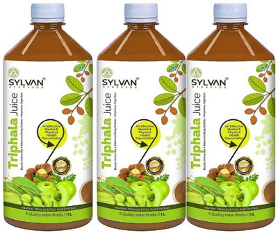 SYLVAN AYURVEDA TRIPHALA JUICE 1L HELPS IN DIGESTION & BODY DOSHA'S | PACK OF 3(3 x 1000 ml)