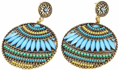 BJAC Women Jewellery Ethnic Boho Bohemian Hanging Drop Round Indian Vintage Earrings Alloy, Acrylic, Metal, Resin, Stone, Zinc Drops & Danglers