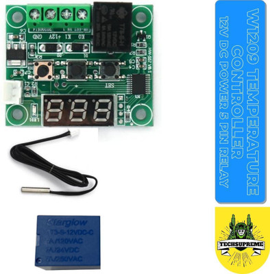 TechSupreme W1209 Digital Thermostat Temperature 50-100 digital temperature controller thermostat switch & 12V Relay Temperature Sensor and Controller Electronic Hobby Kit