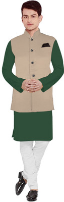OS Jeans Men Kurta Pyjama Ethnic Jacket Set