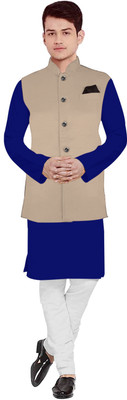 OS Jeans Men Kurta Pyjama Ethnic Jacket Set