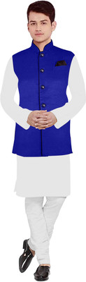 OS Jeans Men Kurta Pyjama Ethnic Jacket Set