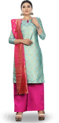 FABDEAL Cotton Silk Embellished Kurta & Palazzo Material