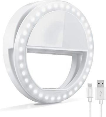 HIFY Bright Selfie Flash Rechargeable Night LED Selfie Ring Flash Light For All Smartphones, Tablets and Laptops Light Ring Flash(White)
