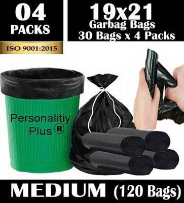 PERSONALITY PLUS 120 bag Oxi Biodegradable Garbage Bags 19*21 inches Medium 8.1 L Garbage Bag  Pack Of 120(120Bag )