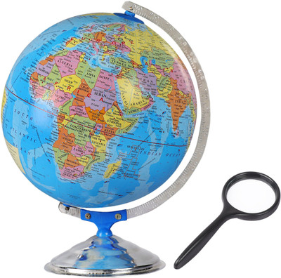 Globate 12 INCH DIAMETER DESK AND TABLE TOP POLITICAL World Globe(LARGE BLUE)