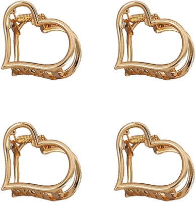 krelin Metal Design 4.5 x 4.3 cm/ (L x W) Size Hair Claw Clips for Women, Hair Catch Banana Clips Hair Clips for Women Clamp Hair Accessories for Girls Women Pack of 4 (MT4_Desg1-20) Hair Claw(Gold)