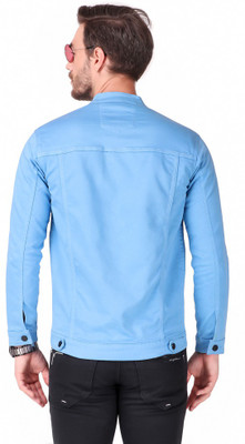 Plus91 3/4th Sleeve Solid Men Denim Jacket