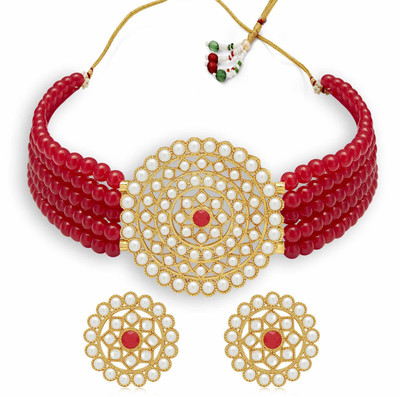 Mad Club Alloy Gold-plated Red, Gold Jewellery Set(Pack of 1)