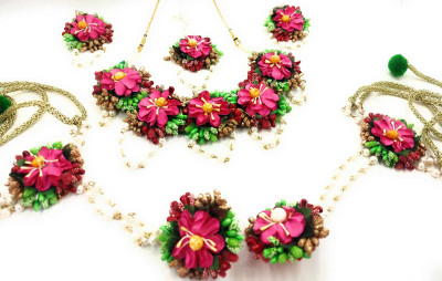 CRAFTSAI EXPORTS Fabric Red Jewellery Set(Pack of 1)