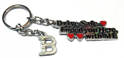ROYALSHOP DRIVE SAFE WITH ALPHABET B LETTER / B NAME KEY CHAIN Key Chain