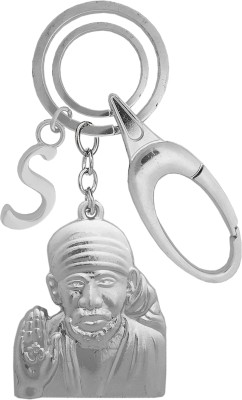 MGP FASHION Shree Shirdi Sai Baba & Locking Hook Full Metal Car Bike For Men Women Girl Boy Office Party Gift God Bhagwan Stylish Keyring (Silver) Stylish Alphabet S Pendant Key Chain