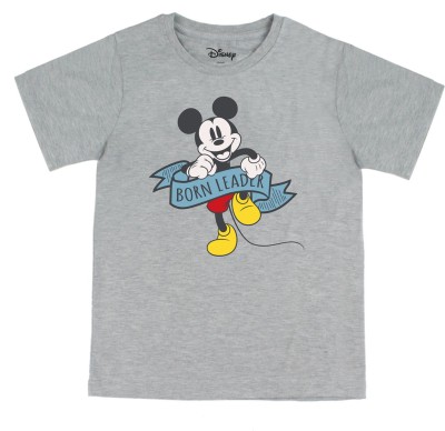 Disney By Wear Your Mind Boys Typography, Printed Pure Cotton Regular T Shirt(Grey, Pack of 1)