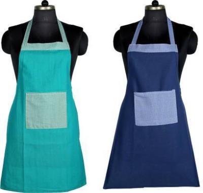 SSDN Blue, Green Cotton Kitchen Linen Set(Pack of 2)