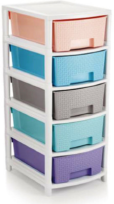 Randal Multipurpose 5 Layers Modular Drawer System Organizer Rack For Home .Kitchen ,Office , Study Room ( Pastel ) Plastic Free Standing Chest of Drawers(Finish Color - Pastel, DIY(Do-It-Yourself))
