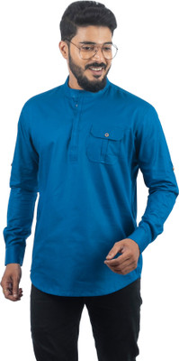 sultan apparels pvt ltd Men Solid Straight Kurta(Dark Blue)