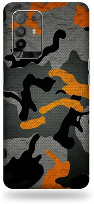 BugguSkin OPPO F19 Pro+ 5G, oppo f19 pro +5g Mobile Skin(Ultra Super Camouflage Orange Skin With High Mattte Finish.)