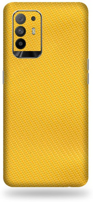 LAMHA Oppo F19 Pro Plus 5G Mobile Skin(Ultra Super Yellow Carbon Fiber With High Matte Finish.)