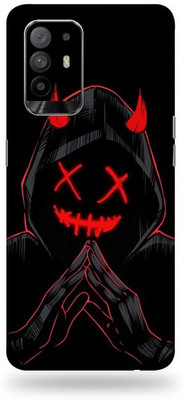 TJ CREATION Oppo F19 Pro Plus 5G Mobile Skin(Ultra Super Black Devil Skin With High Matte Finish.)