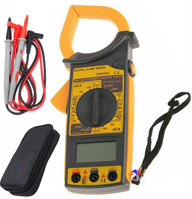 Mass Pro DM~6266 Series Digital LCD Clamp Meter For Electricity Ampere Measurement Insulation Multi Tasking Multi-meter Tester Digital Multimeter(Multicolor 20000 Counts)