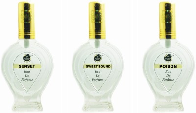 The perfume Store SUNSET SWEET SOUND POISON Regular Pack of 3 Eau de Parfum  -  180 ml(For Men & Women)