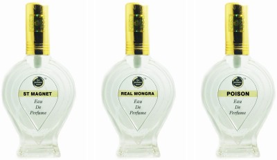 The perfume Store ST MAGNET REAL MONGRA POISON Regular Pack of 3 Eau de Parfum  -  180 ml(For Men & Women)