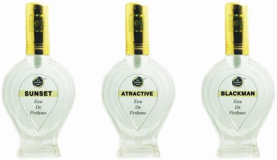 The perfume Store SUNSET ATRACTIVE BLACKMAN Regular Pack of 3 Eau de Parfum  -  180 ml(For Men & Women)