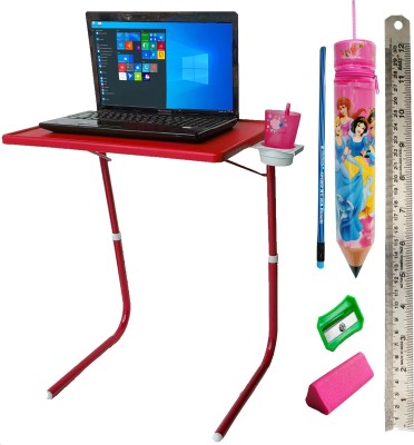 sai praseeda PouchSharpnerEraserMetalScalePencil Plastic Portable Laptop Table(Finish Color - RED, DIY(Do-It-Yourself))