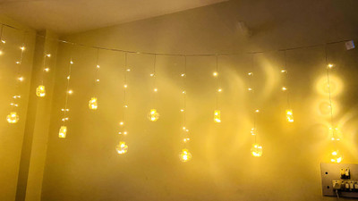 FStyler 12 LEDs 2.49 m Gold Flickering, Color Changing, Steady Heart Rice Lights(Pack of 1)