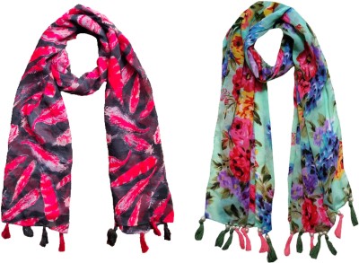 FABS Collection Printed Chiffon Women Scarf, Stole, Fancy Scarf