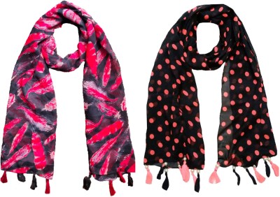 FABS Collection Printed Chiffon Women Scarf, Stole, Fancy Scarf