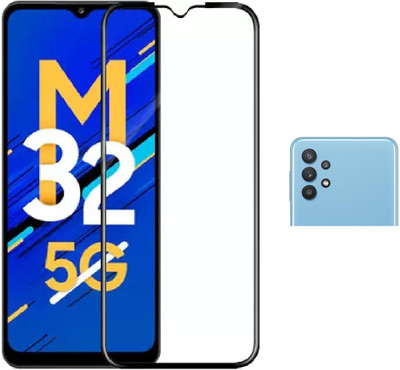 ISAAK Tempered Glass Guard for Samsung Galaxy M32 5G Edge to Edge, Full Glue, 11D Tempered Glass And Back Camera Lens Protector (Combo Pack)(Pack of 2)