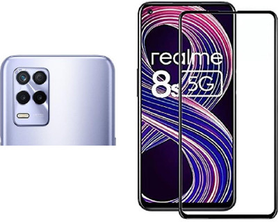 ISAAK Edge To Edge Tempered Glass for Realme 8s 5G Edge to Edge, Full Glue, 11D Tempered Glass And Back Camera Lens Protector (Combo Pack)(Pack of 2)