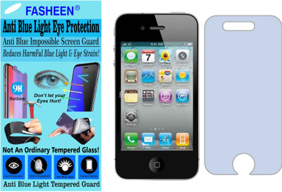 Fasheen Tempered Glass Guard for APPLE IPHONE 4 (Impossible UV AntiBlue)(Pack of 1)
