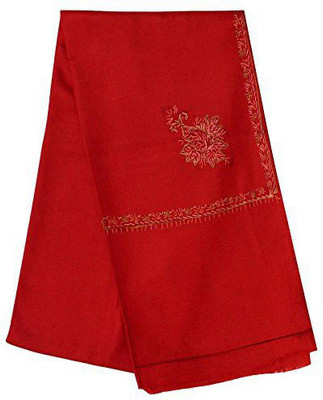 Kashmiri queen Wool Self Design Men, Women Shawl(Red)